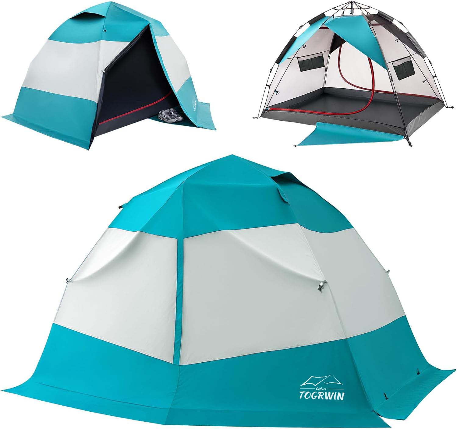 Torgwin Camping šotor 2 oseba, nepremočljiv in izprt dvojna plast Pojdite na zunanji šotor